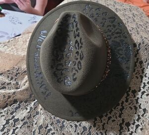 Olive Green Leopard Print Hat